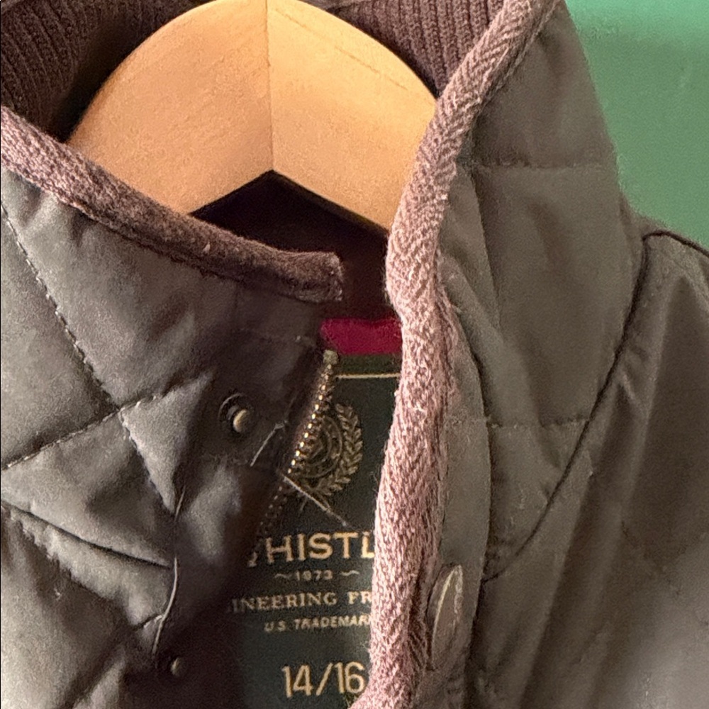 J. WHISTLER Full Zip Mock Neck Water Resistant Heavy Quilted Jacket 14/16 - Picture 8 of 11